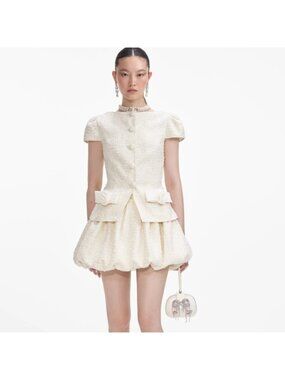 Self-Portrait | Dresses | Self Portrait Cream Metallic Boucle Mini Jacket Dress | Poshmark Self-Portrait | Dresses | Self Portrait Cream Metallic Boucle Mini Jacket Dress | Poshmark